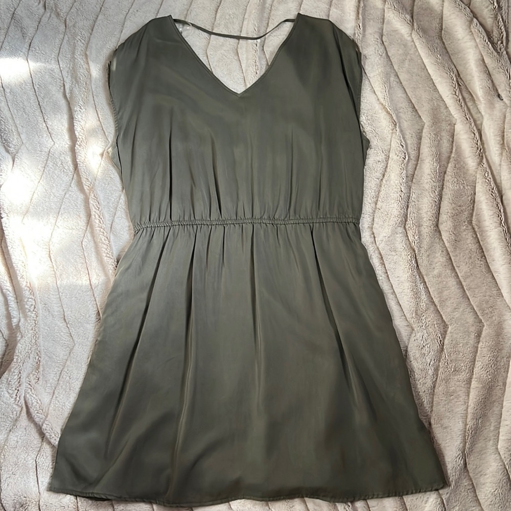 Olive green dress with pockets